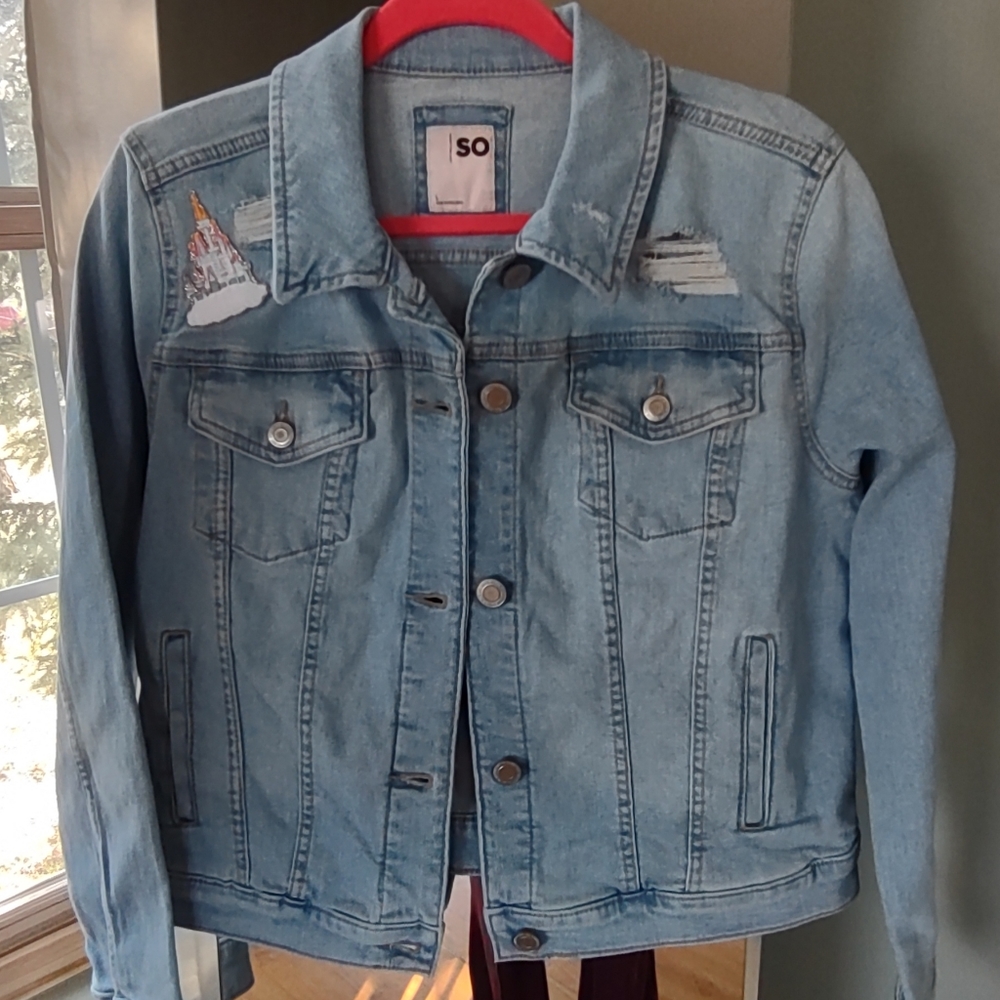Upcycled Jean Jacket with Disney Patches